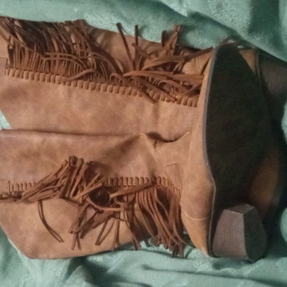 Brown Fringe Boots